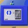 Rubik Mini Electronic Digital Security Safe Deposit Box With Electronic Keypad Lock And Physical Key For Home Office Hotel Jewelry Passport Watches Cash Storage (Blue)