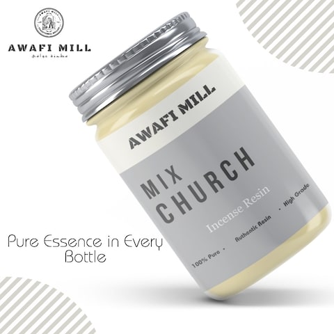 Awafi Mill Mix Church Incense - Sacred Blend of Frankincense and Myrrh Resins (Bottle of 50 gram / 1.7 Oz)