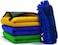 Showay Microfiber Cleaning Cloth For Cars With Washing Sponge, Multicolor, (3+1) Set (40X40 Cm)