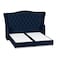 In House Taj Mahal Linen Bed Frame - Queen - 200x140cm - Dark Blue