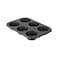 Zenker 6 Cup Stainless Steel Muffin Tin Black