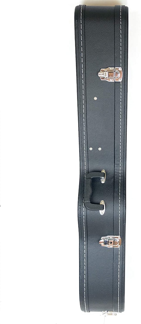 Acoustic Dreadnought Guitar Hardshell Carrying Case Microgroove Flat Guitar Case (40, 41 Inch Guitar Leather Case, Black)