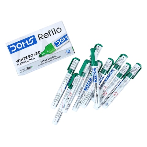 DOMS WHITE BRD MARKER PEN - GRN 10P