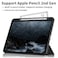 HYX Case Compatible with iPad Pro 12.9 Inch (2022/2021/2020, 6th/5th/4th Gen), Built-in Pencil Holder, Pencil 2 Support, Flexible Back Cover, Trifold Stand Black