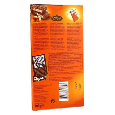 Ragusa Classique Chocolate Bar with Hazelnut 100g