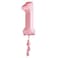 Pastel Pink &#39;1&#39; Foil Balloon 40&quot; with tassels