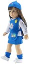 Emily Rose 18 Inch Doll Clothes, Daisy Girl Scout-Inspired Outfit, Includes Blue Skirt, Ls White T-Shirt With Daisy Print, Blue Tunic With Embroidered Patches, Matching Hat And Socks