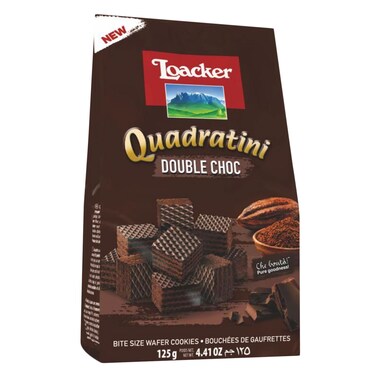 Loacker Quadratini Double Chocolate Wafer Cookies 125GR