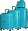 Rower Hard Shell Suitcase Trolley Luggage Set of 4, Lightweight, Expandable, Anti-theft Zip, Spinner Wheels &amp; TSA Combination Lock, Trolley Bags and 1 Cosmetic Bag (20/24/28/14 Inches) (Turquoise)