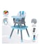 Moon 6 In 1 High Chairdining Booster Seat, Dining Chair, Study Desk, Block Toy Table, Baby Feeding Chair, Removable Tray, Blue