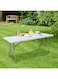 Adjustable Folding Table Portable Plastic Picnic Party Camping Table Indoor Outdoor, Size 180X74X74CM