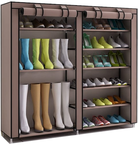 Shoe Rack Multipurpose Storage Rack with Dustproof Cover