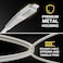 Scosche HDCi4B4WT-SP Strikeline Heavy-Duty MFi Certified Premium Charge &amp; Sync Braided Cable for Lightning and USB-C Devices 4-ft. White/Silver