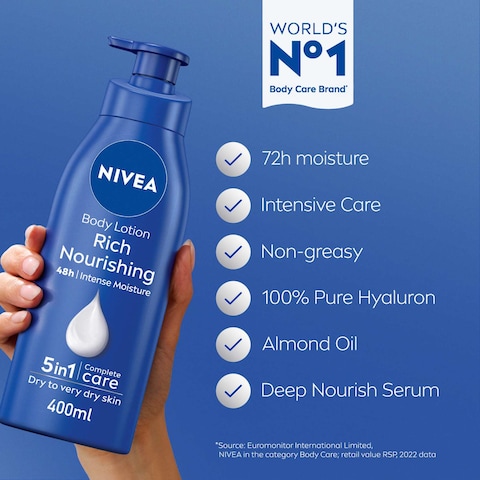 NIVEA Body Lotion Moisturizer Nourishing 400ml Pack of 2