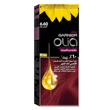 Garnier Olia Ammonia Free Permanent Hair Colour 6.6 Intense Red 209g