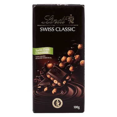 Lindt Swiss Classic Hazelnut Dark Chocolate - 100 gram