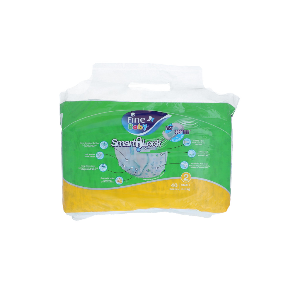 Fine Baby Fast Sorption Diapers 2 Small 3-6 kg 40 pcs