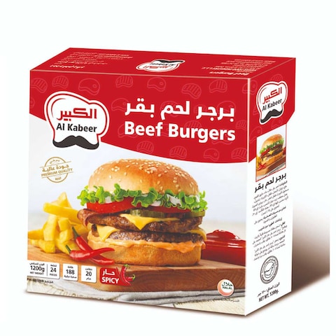 Buy Al Kabeer 24 Beef Burger Spicy 1.2kg in UAE