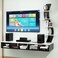 Big Tilfizyun TV Entertainment Unit Table with Set Top Box Stand White &amp; Black