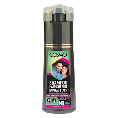 Cosmo Shampoo Hair Colour Natural Black 180ml