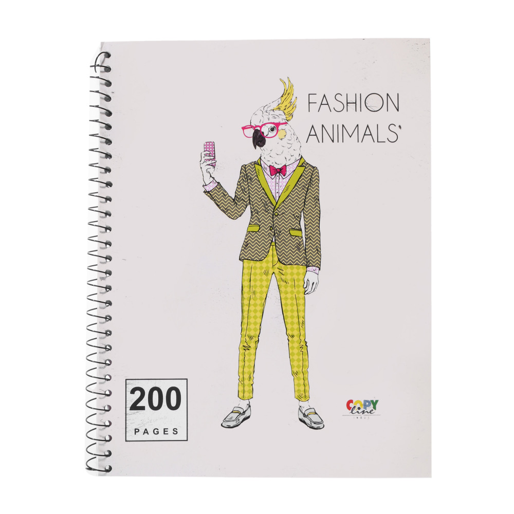 Copy Line Fashion Animals NoteBook 200 Pages