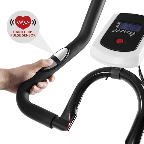 Max Strength Indoor Exercise Spinning Bike Cycling Spine Bike Cardio Workout Driven Flywheel Cycling Adjustable Handlebars Seat Resistance Digital Monitor (Random Color)