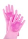 Inew Magic Silicone Gloves With Wash Scrubber Pink 35.7 X 16.5cm