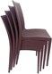 LANNY Set of 4 Plastic Armless Chair 1707brown Rattan Desgin Dining Chair-good for Garden Patio Kitchen