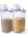 Pack of 2 Airtight Rice Bean Cereal Storage Container Bin With Measuring Cup Clear