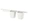 Rail with 4 hooks and 2 containers, white