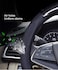 Carbon Fiber Leather Car Steering Wheel Cover, Universal 38cm 15 inches,Non-Slip Rubber,Breathable,wear-resistan (All Black)