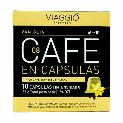 Viaggio Espresso Vaniglia Intensity 8 Coffee Capsules - 10 Capsulas