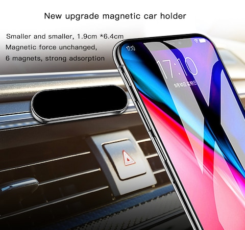 C83 Mobile Phone Magnetic Car Holder With Two (2) Units Metal Sheets - Grey