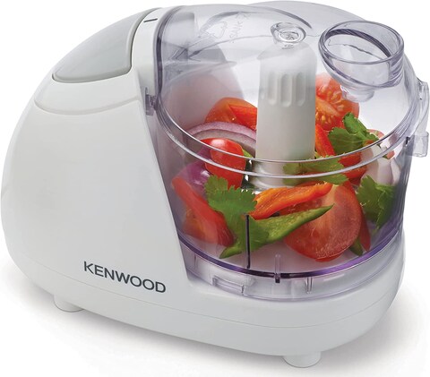 Kenwood 300W Electric Food Chopper With 350ml Bowl, Dual Speed, Stainless Steel Blade, New &lsquo;Mayonnaise&rsquo; Oil Drip Lid, Compact Design, Rubber Feet, Safety Bowl Interlock CH180A, White