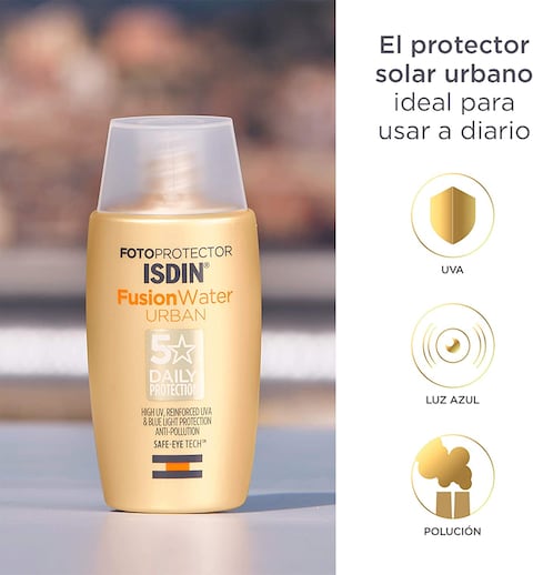 Isdin Fotoprotector Fusion Water Urban Spf 30 (50ml)   Urban Protection   Anti-Pollution   Protection Against Uv, Uva And Blue Light