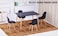 GDF Modern Dining Chair Plastic Shell With Leather Cushion on Seat &amp; Wooden Legs Black Color  Model- JEAM2. (No warranty for furniture items)