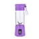 Generic-Purple Glass 6 Blades Portable Electric Juicer Cup USB Charging Fruit Vegetable Blender Smoothie Mixer Squeezer Kitchen Tool