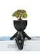 Generic Ceramic Succulent Black Plant Pot Creative Human Shaped Small Cactus Pots Flower Pots Mini Plant Planters For Desktop Usage Home Decoration, Man 6