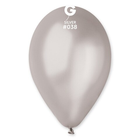 Gemar 12-inch Latex Balloon 100-Pack- 12-inch Size- Metallic Silver