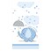 Umbrellaphants Blue Plastic Tablecover