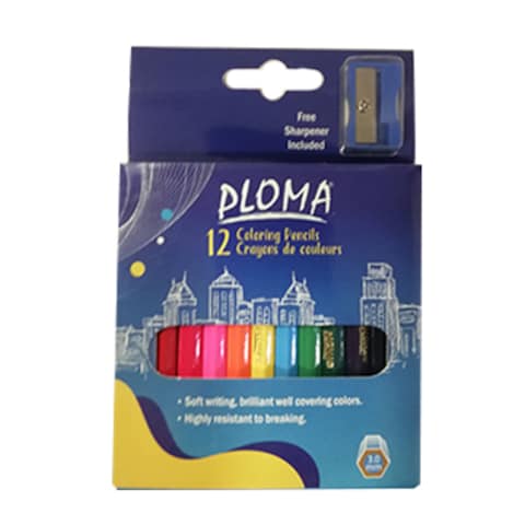 Ploma Set of 12 Coloring Pens with Free Sharp