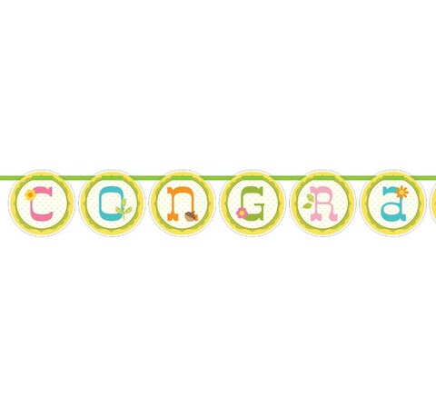 Happi Tree Circle Ribbon Banner Congratulations