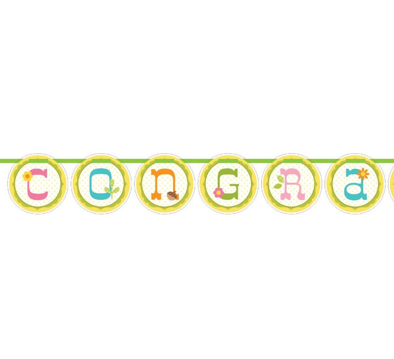 Happi Tree Circle Ribbon Banner Congratulations