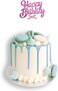 Party Time Pink 3D Happy Birthday Cake Topper Happy Birthday Cursive Font Cake Topper Set for Boys Girls Women Men Cake Decoration, Birthday Party Cake Decorations Supplies