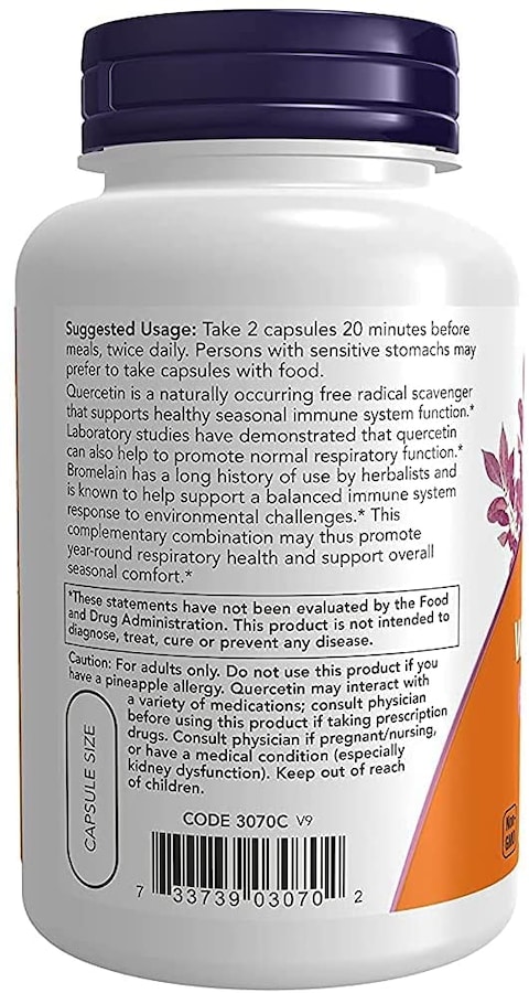 Now Foods Quercetin W/Bromelain 120 Vegicaps