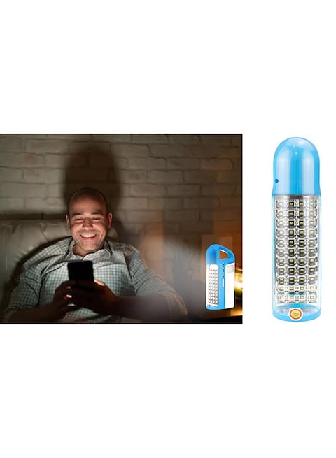 Sonashi Rechargeable 3 Side Lantern With Solar Panel SEL-697SP Blue 15x6.5x20cm