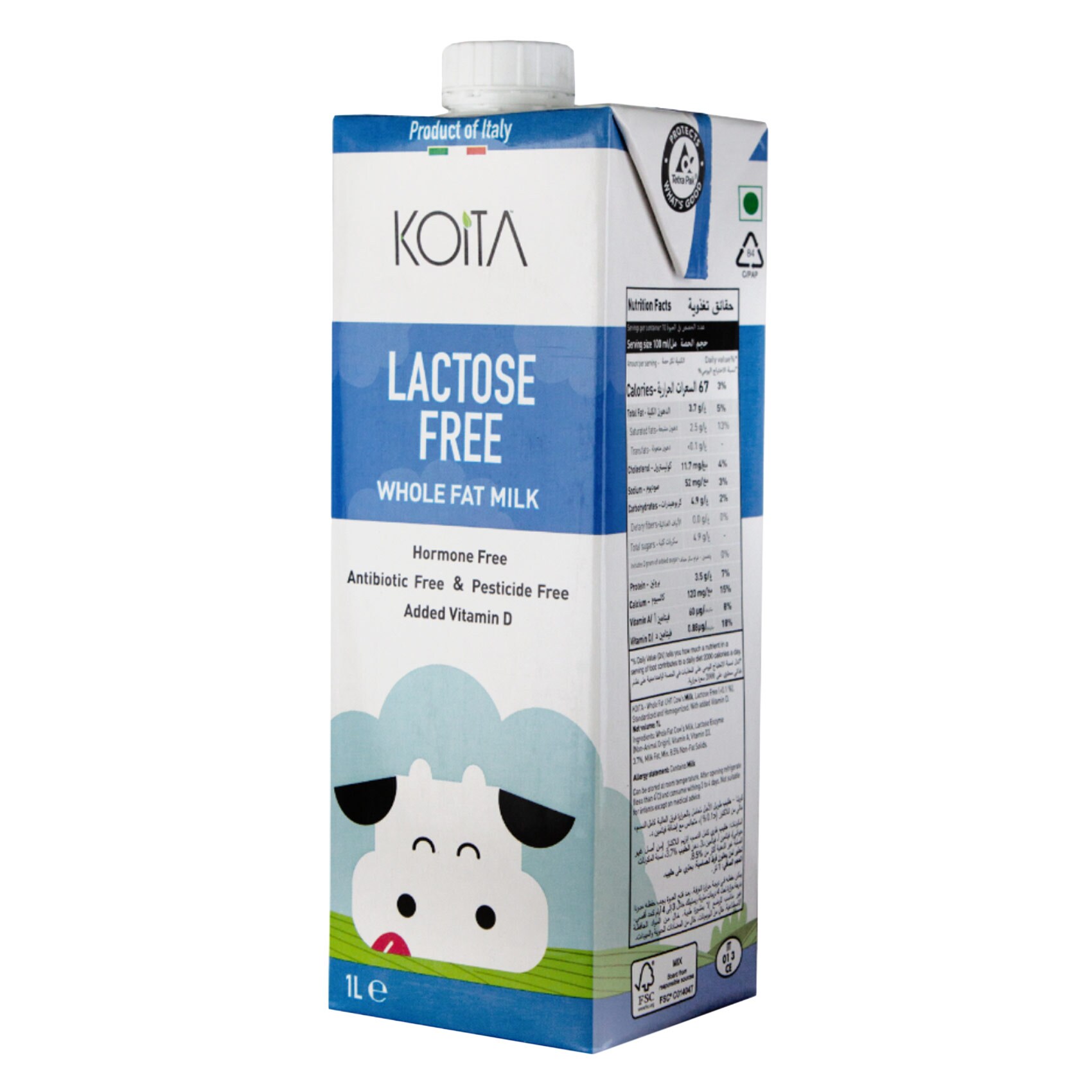 Koita Milk Lactose Free 1 Liter product thumbnail 2