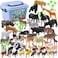 Generic Mumoobear Mini Toy Animal Figures Set, Plastic Wild Zoo Animals In The Jungle Small Safari Kids Toy Figures - 44 Pcs