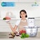 Gratus Hand Chopper GCP2621FEC Quadra Blade- 2 Ltr Capacity, 2 Speed Control, Glass Bowl, Stainless Steel Blades X 4, Easy To Clean