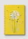 Lowha Spiral Notebook With 60 Sheets And Hard Paper Covers With Dandelion Drawing Design, For Jotting Notes And Reminders, For Work, University, School